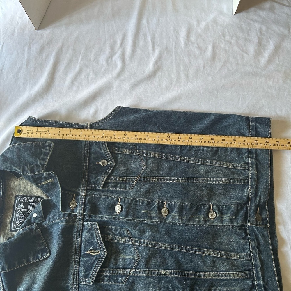 Oldies 1940 Denim Vest Men’s Size L Blue Classic Trucker Sleeveless Jacket - Picture 5 of 5